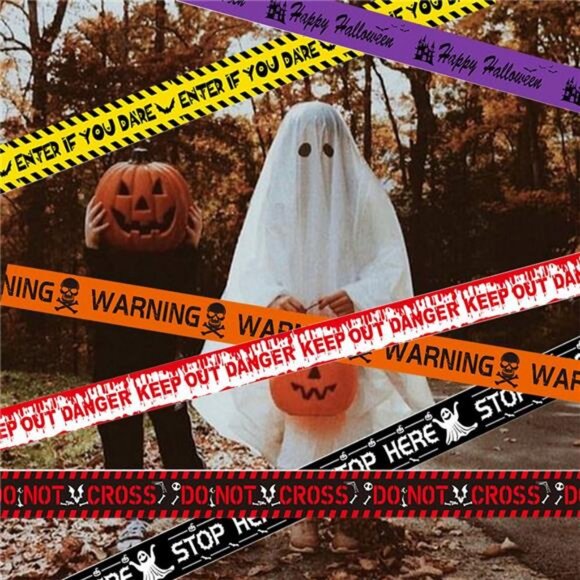 Halloween Decorations, Halloween Decor Outdoor Caution Tape Sign, 157 ft 7 kinds - Picture 2 of 8